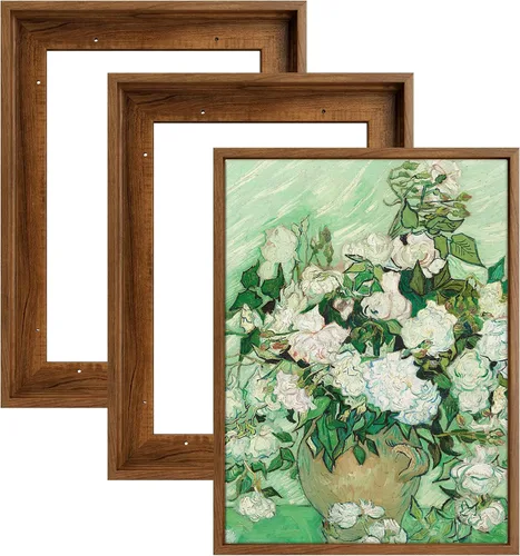 Miniatura 31 de Marco flotante para pintura en lienzo de 5 x 7 pulgadas con 0.6 a 0.8" de profundidad, paquete de 3 marcos flotantes para impresiones en lienzo
