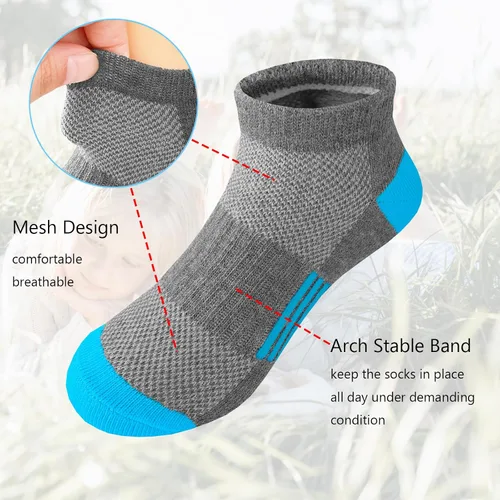 Miniatura 4 de Bemeol Calcetines para niñas, 12 pares de calcetines deportivos de algodón para niños pequeños y grandes