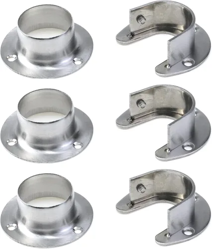 Miniatura 13 de 4 piezas de 2.008 in/2 pulgadas de diámetro de acero inoxidable para armario de armario de armario soporte de extremo de zócalo de soporte, soporte
