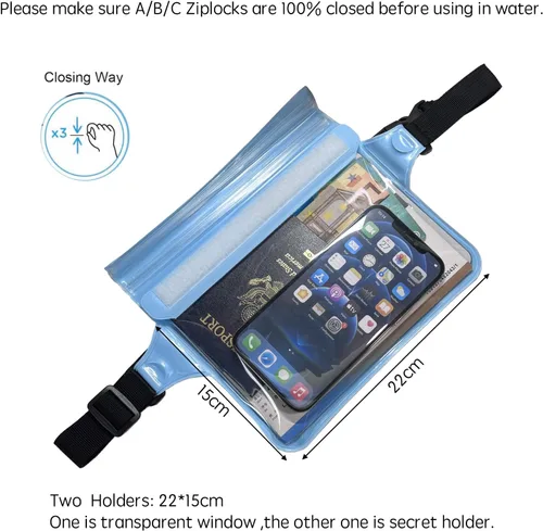 Miniatura 3 de DRLOKPAK Riñonera impermeable con soporte secreto, mantiene tu teléfono, cartera Kindle, reloj y objetos de valor secos, perfecta para surf, canoa