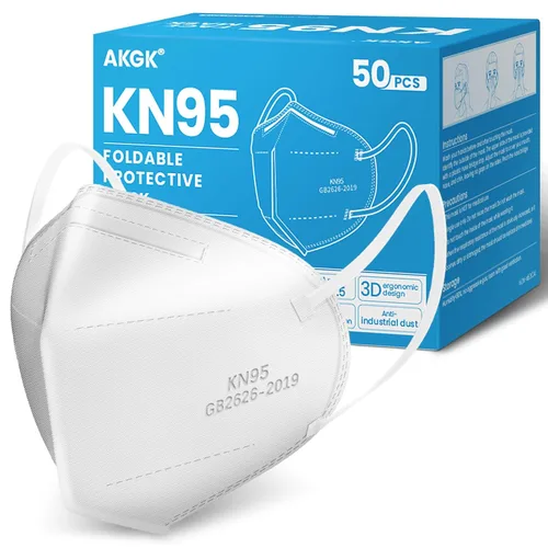 Miniatura 32 de akgk Mascarilla KN95 de 50 unidades, mascarillas de protección transpirable, mascarillas KN95 negras de 5 capas, máscaras de seguridad contra