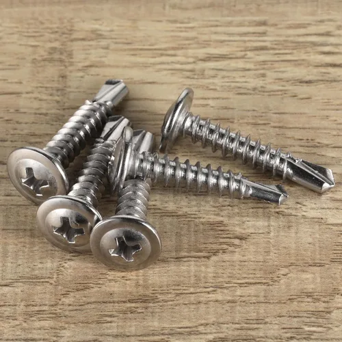 Miniatura 6 de Mellewell Tornillos autoperforantes de cabeza de oblea #8 x 1, tornillos de madera, tornillos de chapa autorroscantes rápidos, acero inoxidable 410