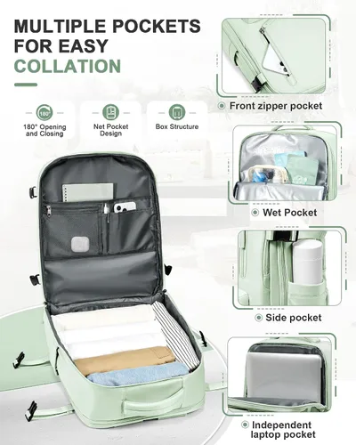 Miniatura 2 de VGCUB Mochila grande de viaje para trabajo, negocios, mochila para computadora portátil aprobada para vuelo, para mujeres y hombres, mochila