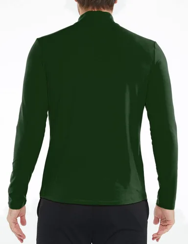 Miniatura 5 de SSLR -Camisas térmicas para hombre, cuello alto, manga larga, forro polar, capa base de cuello alto
