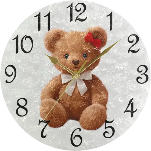 Miniatura 32 de Reloj de pared rústico retro con puerta de granero de madera, marrón, azul, funciona con pilas, silencioso, sin tictac, 10 pulgadas, reloj de mesa