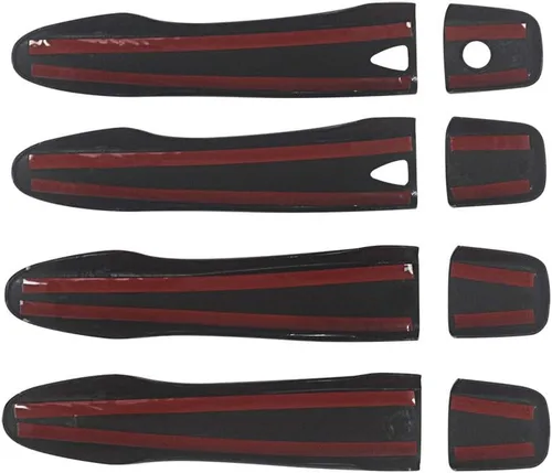 Miniatura 3 de NINTE Para Nissan Rogue 2014-2020 Murano 2016-2022 Maxima 2016-2022 - Cubiertas negras de ABS para manija de puerta con 2 orificios inteligentes