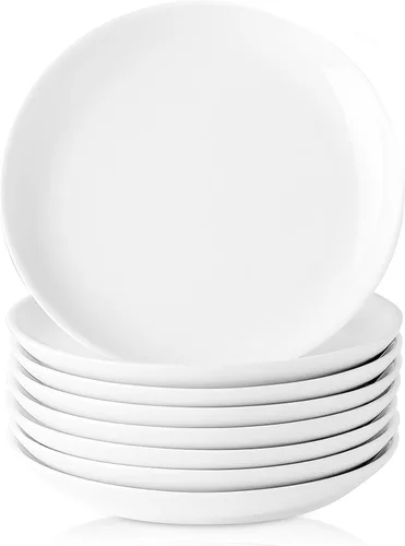 Miniatura 9 de Juego de 4 platos de cerámica para aperitivos, platos pequeños de postre de 5.6 pulgadas, platos redondos blancos para pan, mantequilla, aperitivos