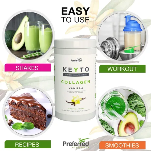 Miniatura 7 de Proteína en polvo de colágeno cetogénico con aceite MCT – Proteína en polvo de colágeno Keto y Paleo, apta para dieta baja en carbohidratos