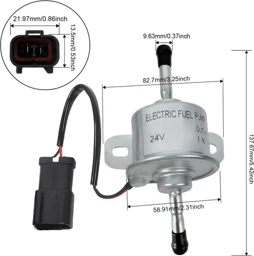 Miniatura 2 de Bomba de combustible eléctrica compatible de 24 V EG371-52020 EG371-52023 E873-1544K para Kubota G2000 G2000-S G2460G ZG222 ZG227 ZG327P Tractor