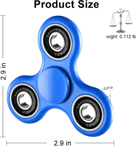 Miniatura 2 de WELLVO Fidget Spinner 2 piezas para niños adultos, juguetes sensoriales para aliviar la ansiedad y el estrés, mini juguete para ansiedad