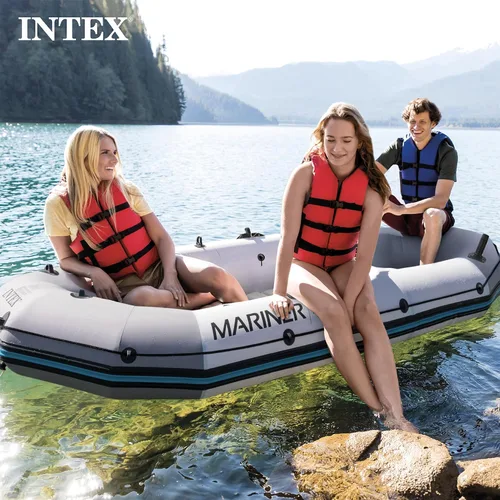 Miniatura 6 de INTEX Mariner Inflatable Boat Series: Includes Deluxe Boat Oars and High-Output Pump – SuperTough PVC – Wear-Resistant Keel – Removable Fishing Rod