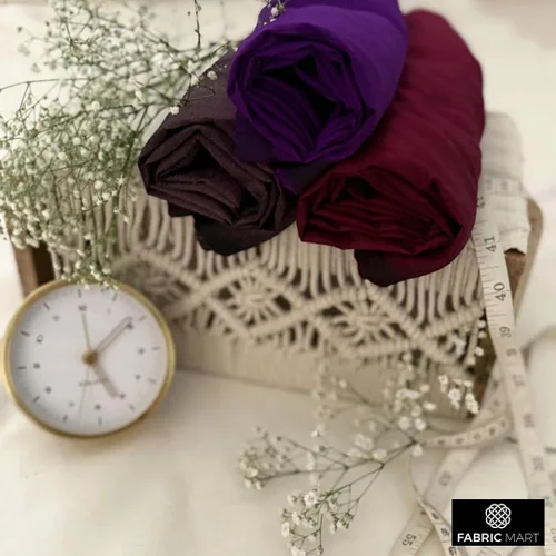 Miniatura 6 de Fabric Mart Direct Tela Dupioni de seda de vino oscuro por The Yard, 1 yarda 41 pulgadas de ancho Slubbed Dupioni Silk Solid Color Purple