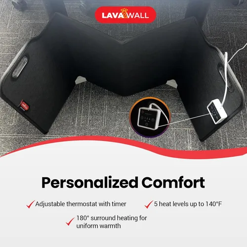 Miniatura 6 de Lavawall - Calentador eléctrico de pared: calentador de espacio portátil para oficina y hogar, temporizador y termostato, seguro y silencioso