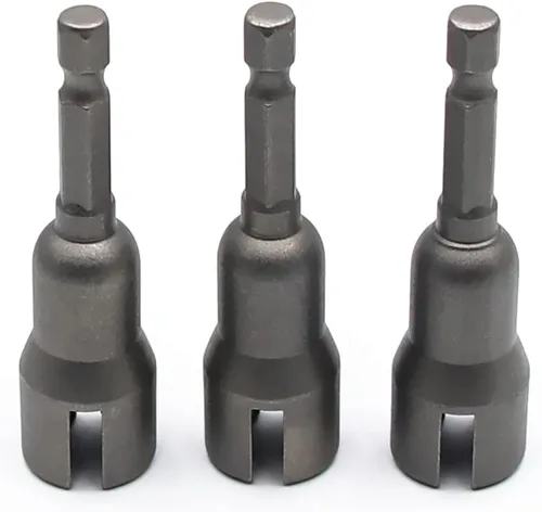 Miniatura 16 de 1 pieza de destornillador profundo de tuerca de ala, 1/4" de vástago hexagonal con ranura para tuerca de ala, herramienta de enchufe de tuerca