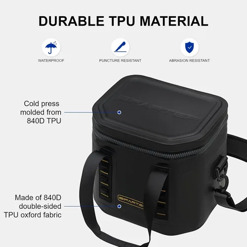 Miniatura 5 de SPARTER Enfriador suave portátil de 12 latas, IP68 Tizip cremallera a prueba de fugas para camping, pesca, playa, aire libre, hielera aislada