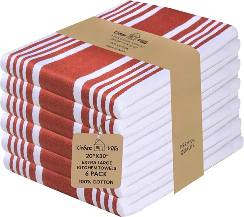 Miniatura 123 de Urban Villa Toallas de cocina 100% algodón, paquete de 6, altamente absorbentes, de secado rápido, súper suaves, de primera calidad, para cocina