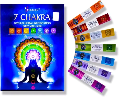 Juego de regalo de varillas de incienso Chakra | 140 varillas de incienso para aromaterapia, yoga y relajación | 7 aromas únicos de alineación para
