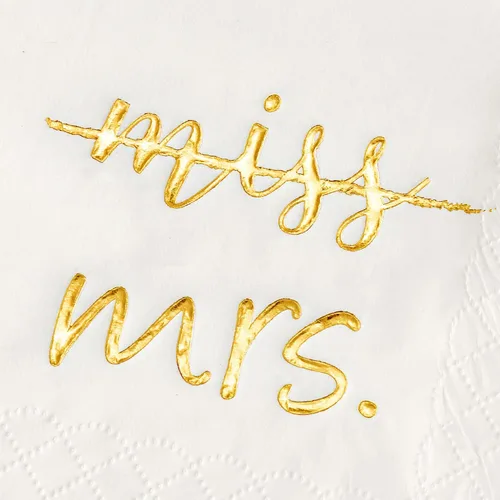 Miniatura 6 de Crisky Servilletas de cóctel de lámina dorada de Miss to Mrs para despedida de soltera, compromiso, despedida de soltera, suministros de mesa