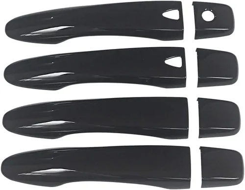 Miniatura 2 de NINTE Para Nissan Rogue 2014-2020 Murano 2016-2022 Maxima 2016-2022 - Cubiertas negras de ABS para manija de puerta con 2 orificios inteligentes
