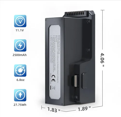 Miniatura 2 de Ruko F11/F11PRO/F11GIM/F11GIM2 Drone Batería 11.1V 2500mAh/27.75Wh Li-po Batería recargable y cable USB para F11 Serie RC Quadcopter Drone Negro