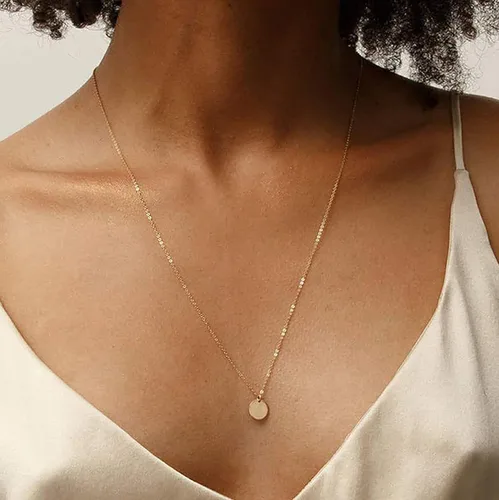 Miniatura 4 de Collar chapado en oro para mujer, collares en capas para mujer, collar de gargantilla chapado en oro de 14 quilates, collares de moda para mujer