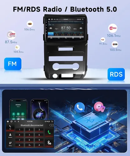 Miniatura 4 de Radio de Coche 8Core 4+64G para Ford F150 2009 2010 2011 2012 Carplay Inalámbrico Android Auto, Radio IPS de 9", Android/GPS WiFi/32EQ