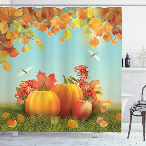 Miniatura 9 de Pingüino Shadow Fun cortina de ducha de tela con ganchos 69 x 70 pulgadas Azul pálido rosa pálido