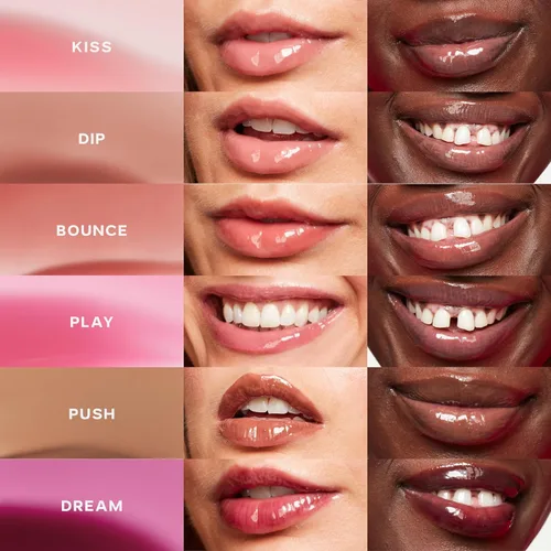 Miniatura 6 de Saie Glossybounce - Brillo labial hidratante y aceite labial con tinte híbrido con ácido hialurónico y aceite de jojoba para labios no pegajosos