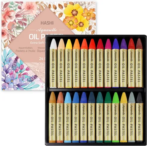 Miniatura 8 de HA SHI Pasteles al óleo solubles en agua para artistas, 12 colores, palitos de arte de acuarela suaves, suministros de arte premium para artistas
