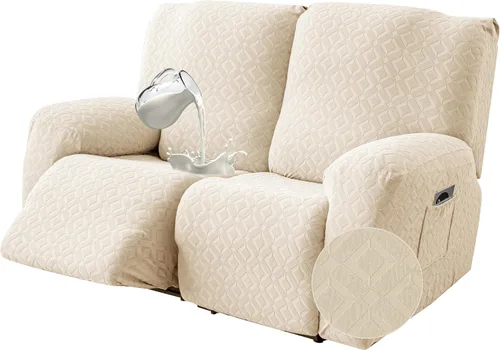 Miniatura 24 de Gennia Funda Impermeable para Sofá Reclinable, Fundas Elásticas para Sofá Reclinable con Bolsillos, Fundas Lavables para Sillón Reclinable Lazy Boy