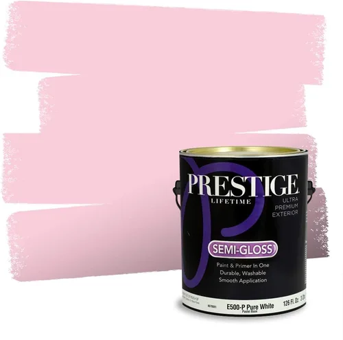 Miniatura 340 de Prestige Paints Pintura exterior e imprimación en uno, 1 galón, plano, coincidencia comparable de Valspar* Amber Rose*