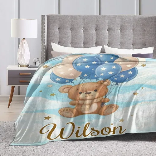 Miniatura 8 de Manta de bebé personalizada para niños y niñas, manta de bebé personalizada ultra suave y acogedora con nombre para niños pequeños, manta de cama
