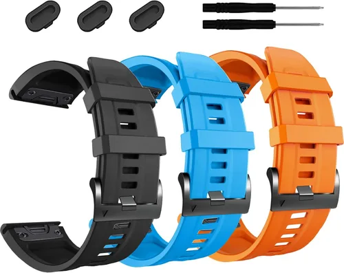 ZPJPPLX 1.024 in compatible con Garmin Fenix 8 AMOLED 2.008 in/8Pro/7X Pro/6X Pro/7X/6X/5X Plus/5X, correa de reloj de silicona para Descent Mk2i