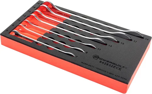 Powerbuilt Juego de llaves ultrafinas de 7 piezas, métricas, bandeja de almacenamiento de formato EVA, 0.236x0.276 in a 0.709x0.748 in - 642832ECE