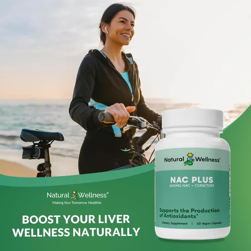Miniatura 8 de Natural Wellness NAC Plus - Suplemento NAC con selenio y molibdeno para desintoxicación hepática, apoyo antioxidante y aumento de glutatión