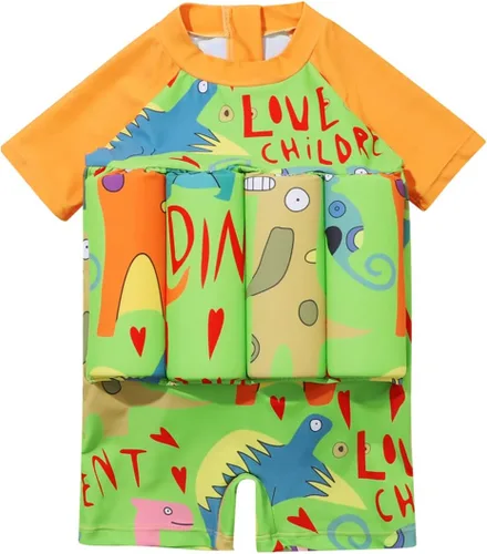 Miniatura 7 de Traje de baño de una pieza para niñas y niños, hawaiano, playa, deporte, verano, traje de baño Azul claro - pterosaurio