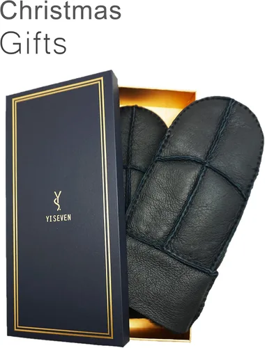 Miniatura 5 de YISEVEN Manoplas de piel de oveja de invierno para hombre