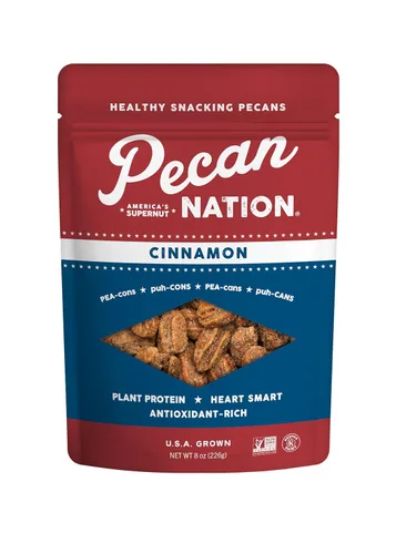 Miniatura 16 de Pecan Nation Mitades de nuez pecana de Georgia tostadas con canela, 16 oz., Natural, Sin conservantes, Ricas en antioxidantes, Sin OMG, Aperitivo