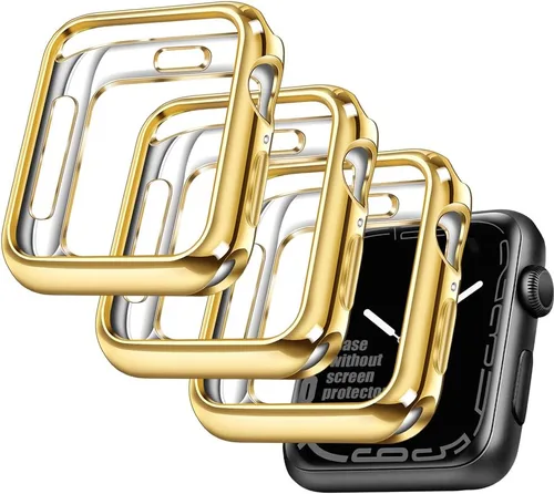 Miniatura 38 de top4cus - Funda ecológica protectora, de TPU suave y flexible, compatible con iWatch Series 5, Series 4, Series 3, Series 2 y Series 1 Dorado