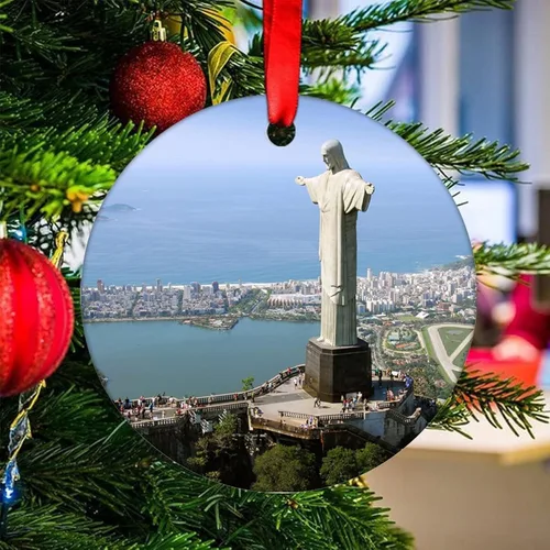 Miniatura 29 de Adorno de Navidad 2023 Florencia Italia Adorno de Navidad de cerámica Catedral Casas Santa María del árbol de Navidad, adorno colgante de regalo