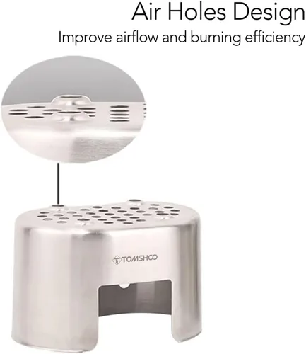 Miniatura 5 de HUIOP Soporte para tazas de cantina, soporte de taza de acero inoxidable, estufa de leña para acampar al aire libre, senderismo, picnic, barbacoa