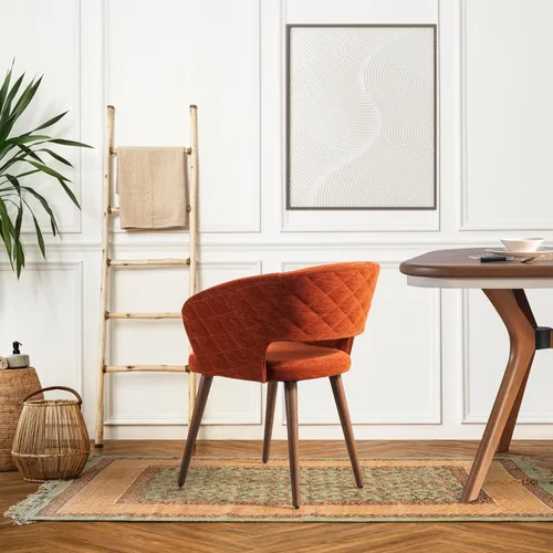 Miniatura 6 de Ottomanson Juego de 2 sillas de comedor, color naranja Palermos Palermos Naranja Con Patas De Madera