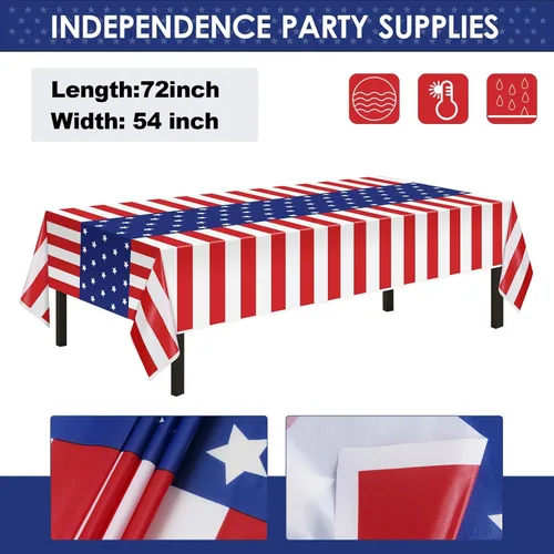 Miniatura 3 de Childom Suministros para fiesta patriótica, juego de 152 piezas de fiesta temática de bandera estadounidense, decoraciones de fiesta patriótica