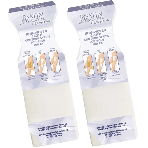 Miniatura 9 de Satin Smooth EZ Grip - Tiras de cera para cejas, tiras de cera no tejidas para cejas, labio superior y cejas, depilación facial para mujeres, 100 EZ
