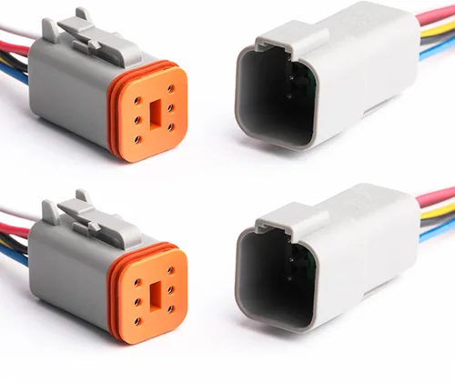 Miniatura 13 de Paquete de 2 conectores Deutsch DT de 12 pines, conectores eléctricos impermeables macho y hembra, arnés de cableado con 16 AWG 8 cables