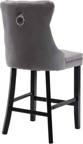 Miniatura 6 de Aoowow Juego de 2 taburetes de bar tapizados de terciopelo con altura de mostrador, altura del asiento de 26.3 pulgadas, sillas de bar sin brazos