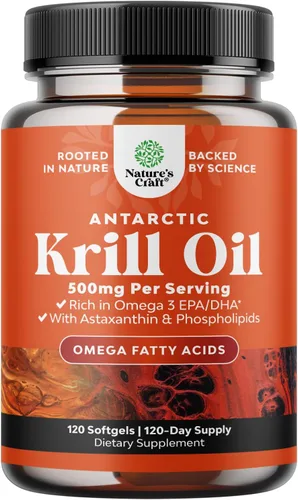 Miniatura 12 de Aceite de krill antártico de 2000 mg cápsulas blandas por porción, suplemento de aceite de krill Omega 3 con EPA DHA y astaxantina