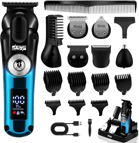 DSP Kit de aseo para hombres, recortadora de barba para hombres, recortadora de nariz, recortadora de cuerpo, afeitadora de aluminio, hoja en T,