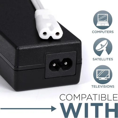 Miniatura 3 de THE CIMPLE CO Cable de alimentación blanco Figure-8 de 3 pies – Cable de alimentación no polarizado para satélite, CATV, sistemas de juego – NEMA