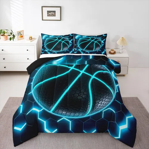 Miniatura 38 de Erosebridal Juego de edredón de béisbol tamaño individual, juegos de ropa de cama deportiva para niños, edredones y juegos de ropa de cama de nido